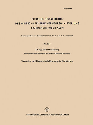 cover image of Versuche zur Körperschalldämmung in Gebäuden